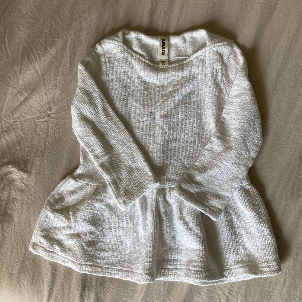 Amadi by Anthropologie White Peplum Top